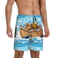 thumbnail image 2 of Sikiie Animals on Noah's Ark Floating Mens Pajama Shorts, Lightweight Lounge Pant with Pockets Soft Sleep Pj Shorts for MenMedium, 2 of 6