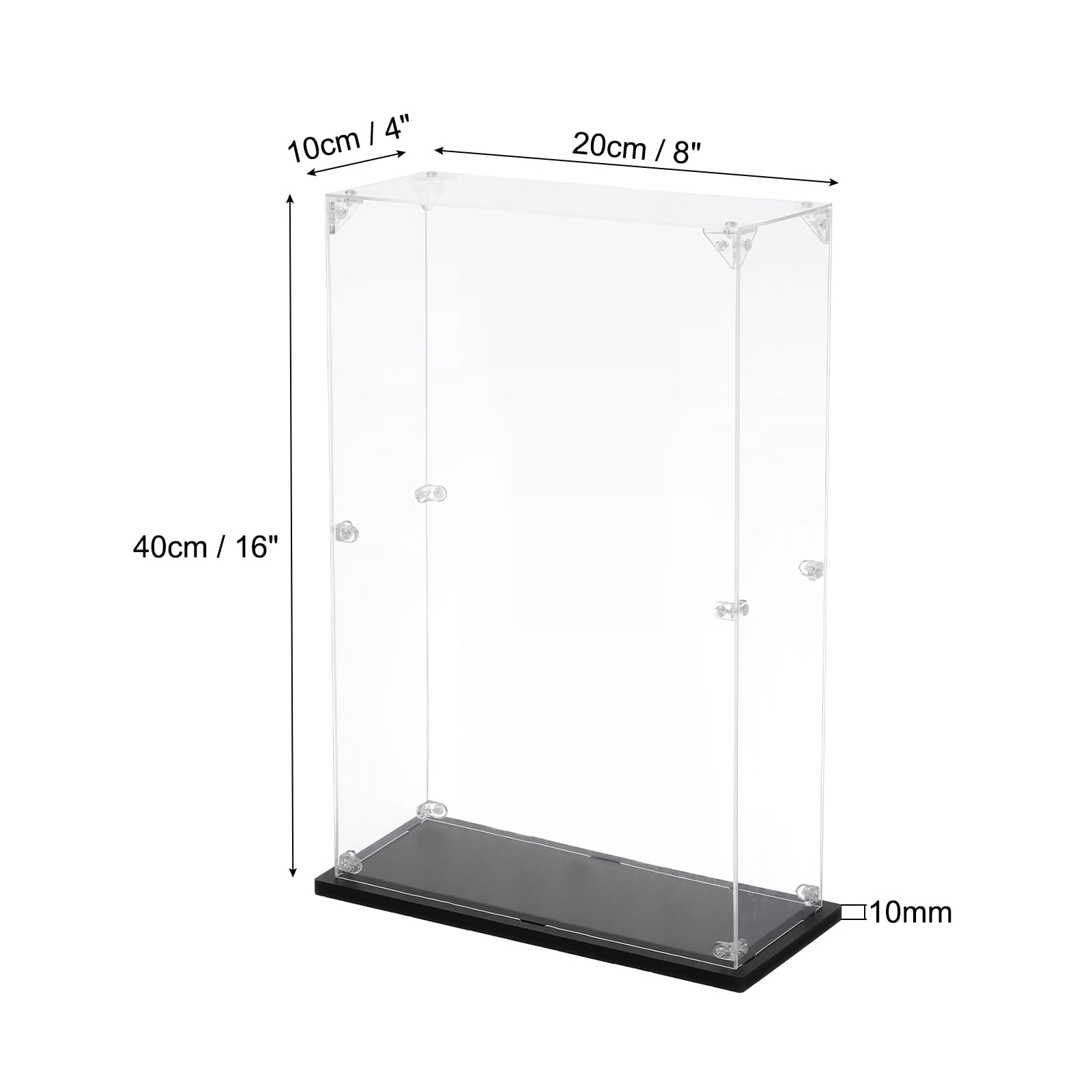 Unique Bargains Acrylic Display Cases Display Box Assemble Dustproof Box 4''x8''x16''