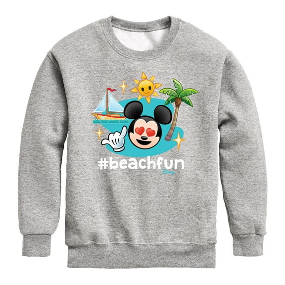 Disney Emoji - Beach Fun - Toddler And Youth Crewneck Fleece Sweatshirt