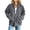Gray, variant on Women's Corduroy Zip Front Stand Collar Jacket Loose Long Sleeve Pocket Outerwear Trendy Casual Coat
