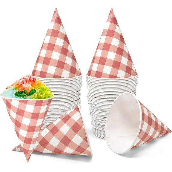 Gift Boutique 100 Gingham Snow Cone Cups