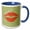 Blue/White, variant on 3drose, Leopard Print Xoxo Lips - Flirty Animal Print Art, 11oz Two-tone Green Mug