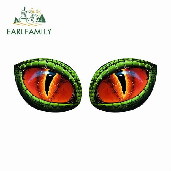 EARLFAMILY 5.1" Dragon Eyes Tear Car Stickers Creative Motorcycle Skateboard Windshield Laptop Bumer Waterproof JDM Vinyl Decal Occlusion Scratch Car Styling