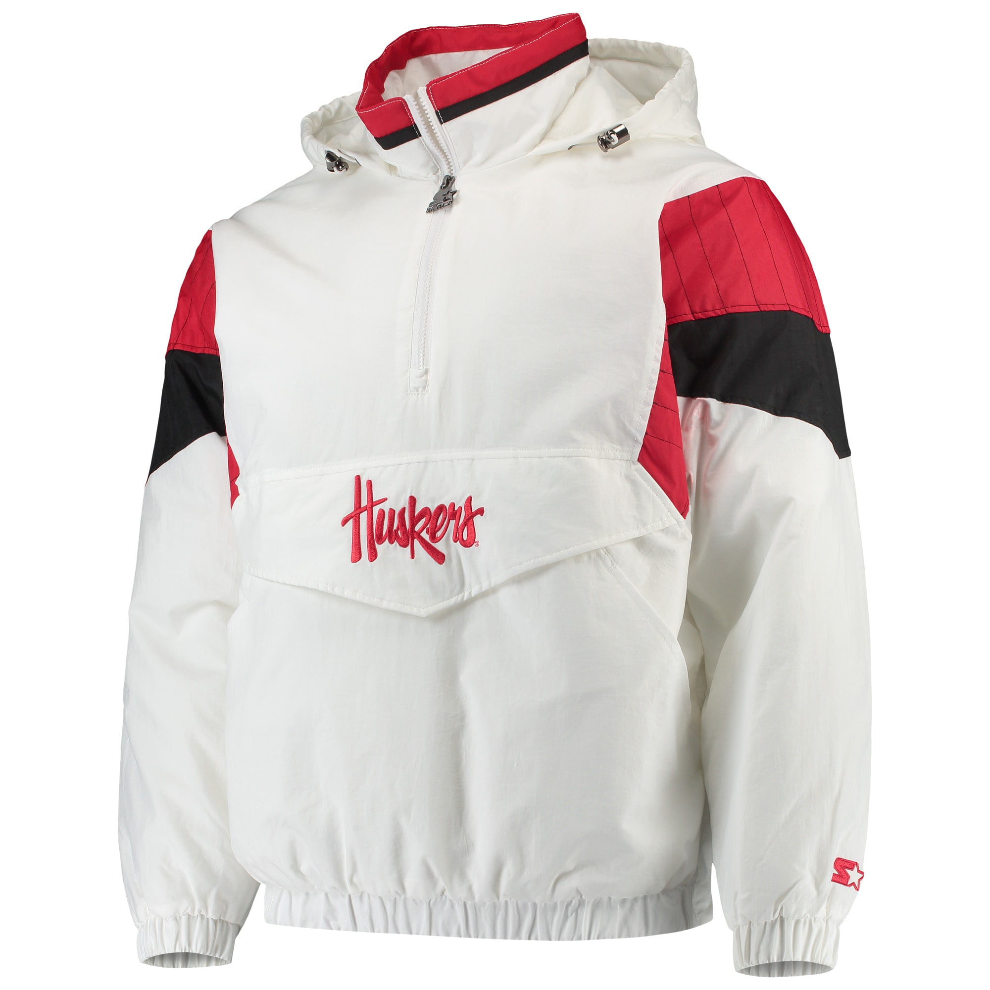 kom videre bruger ned Men's Starter White/Scarlet Nebraska Huskers Breakaway Hoodie Quarter-Zip  Pullover Jacket - Walmart.com