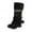 Black, variant on FRSASU Winter Boots Womens Bandage Midheel Casual Warm Middle Tube Boots Shoes Purple 9.5(43)