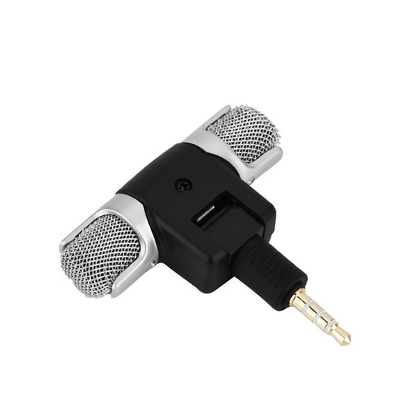 WALFRONT Mini Stereo Microphone Mic 3.5mm Gold-plating Plug Jack for Andriod Phones iPhones, Microphone for Phone, Mini Microphone