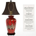 thumbnail image 4 of Oriental Furniture 26" Red Crowned Cranes Vase Lamp, decorative item, 4 of 6