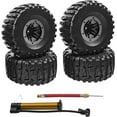 thumbnail image 1 of LINLIN RC Air Pneumatic Tyre, 2.2 Inch Rubber Inflatable Tires 135mm and Plastic Beadlock Wheel Rim Set for 1/10 RC Rock Crawler Truck Parts for Traxxas Axial SCX10 Tamiya CC01 TF2 D90, 1 of 7