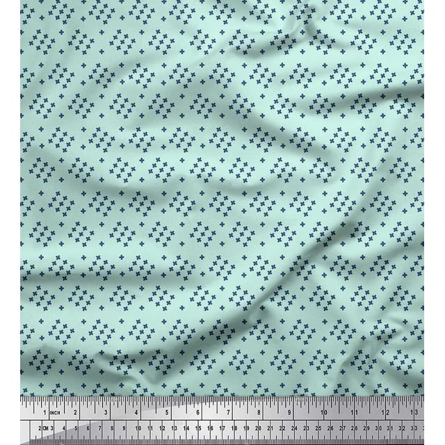Soimoi Cotton Poplin Fabric Plus Sign Shirting Decor Fabric Printed Yard 42 Inch Wide