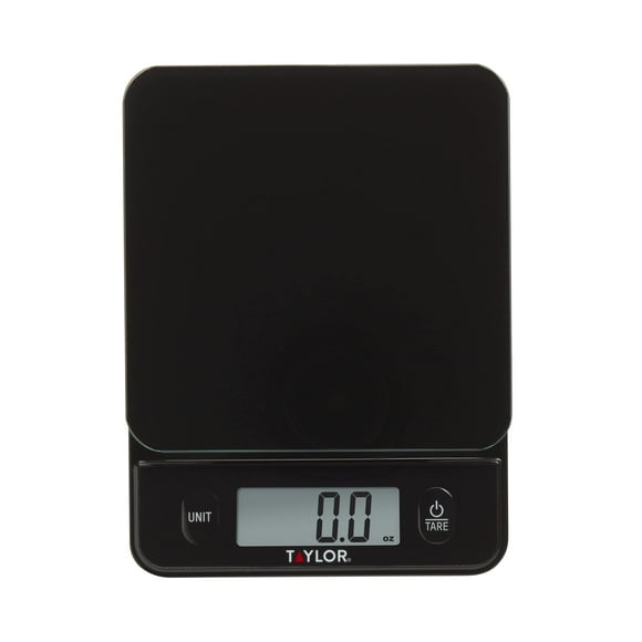 Báscula Taylor con tapa de cristal para alimentos, capacidad de 5 kg/11 libras, color negro