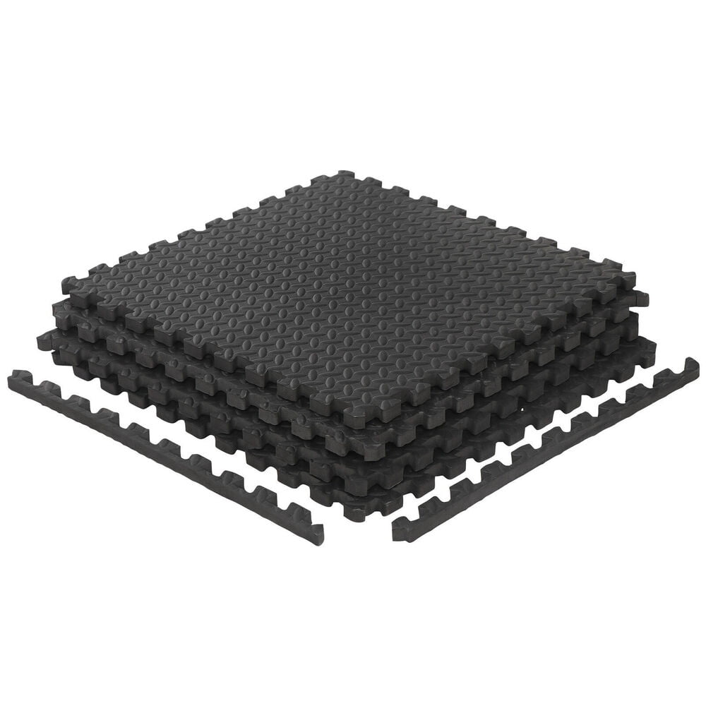 48pcsBlack Puzzle Exercise Mat w/ EVA Foam Gymnastics Gym Protective Floor Mat