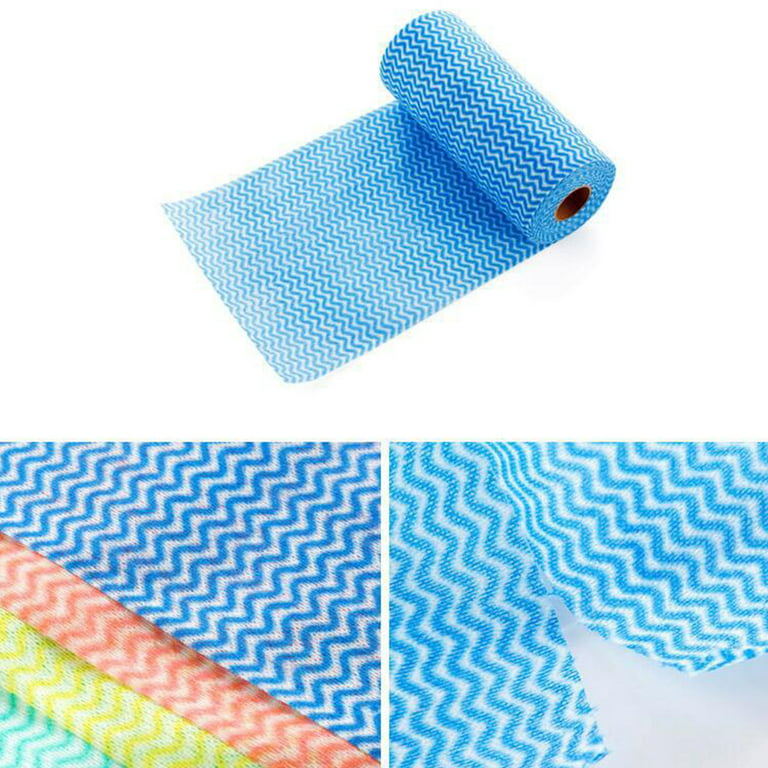 50Pcs/Roll Disposable Dish Cloth Home Cleaning Towels Kitchen Housework Dish  Cleaning Cloths Wiping Pad Absorbent Dry Quickly Dishcloth Bathroom Windows  Flooring Lazy Wash Rags(Blue) 