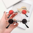thumbnail image 3 of Vintage Rock Punk Man Sunglasses Classic Small Round Sunglasses Women Wide Bridge Metal Frame Black lens Driving Eyewear, 3 of 4