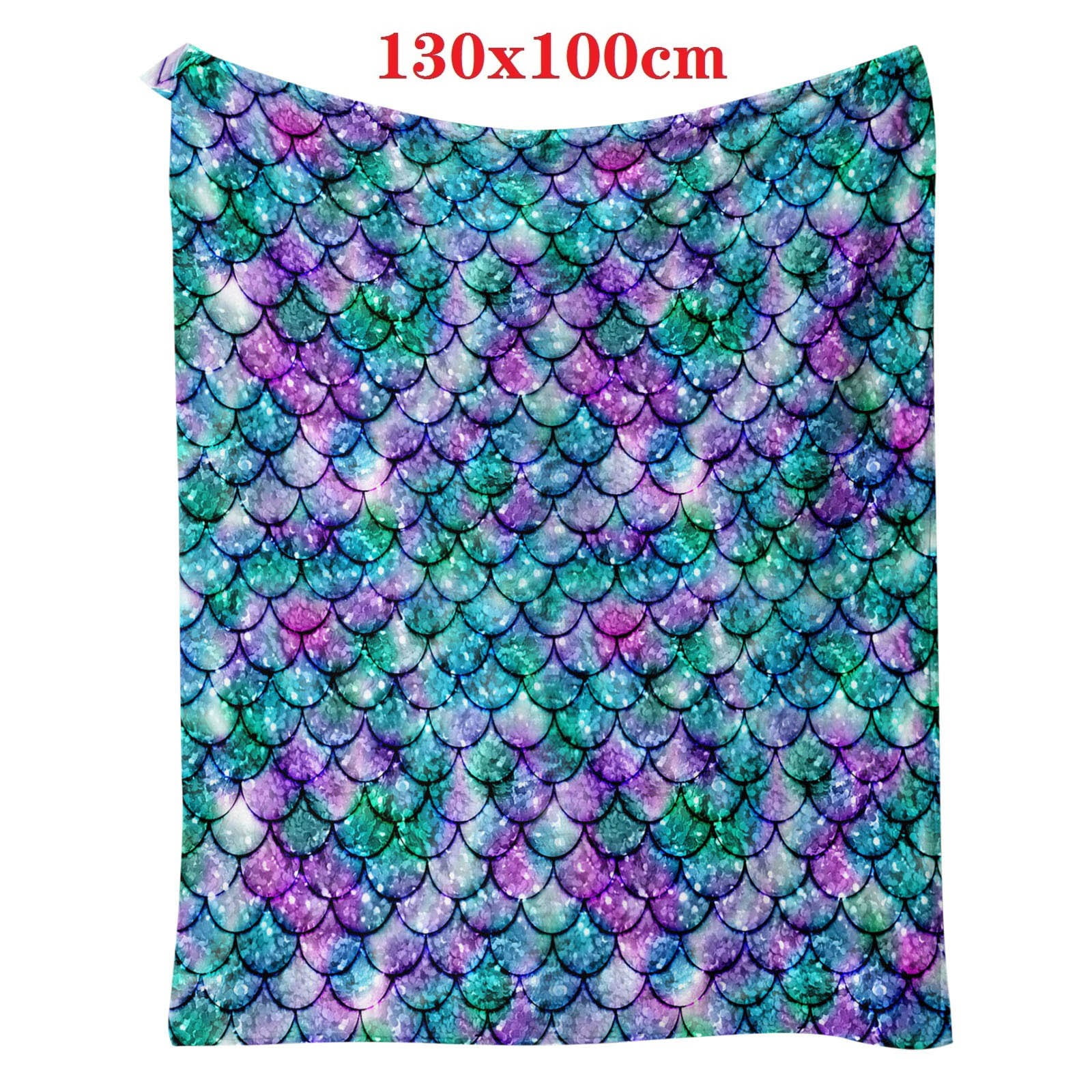EQWLJWE Mermaid Throw Blanket,Flannel Fleece Blanket,Soft Cozy Fuzzy