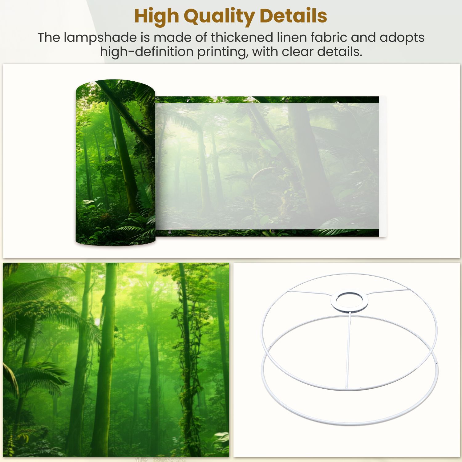 Linen Drum Lampshades tropical rainforest landscape amazon rain forest pictures 13"x13"x10" Light Shade for Table Lamps Floor Lamps Drum Lamp Shades Lampshade Replacement Assembly Required