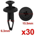 thumbnail image 2 of Unique Bargains 30Pcs Van Truck Car 6.3mm Door Panel Black Plastic Rivets Retainer Clips for Car, 2 of 2