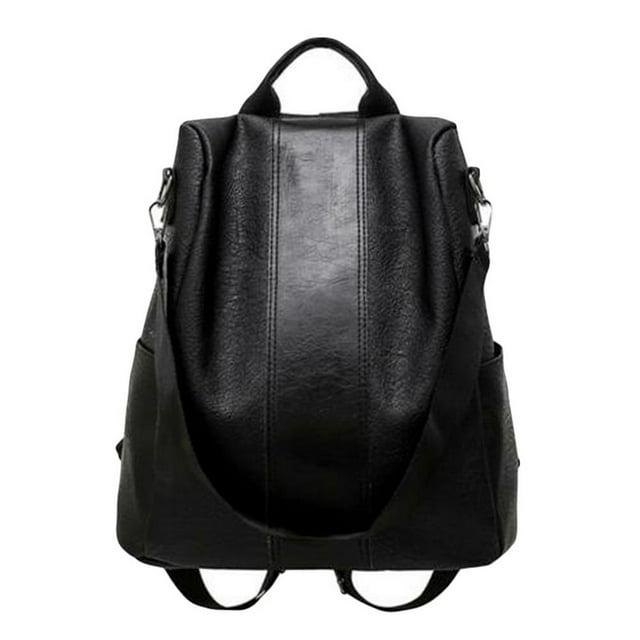 Women’s Leather Backpack School Shoulder Bag Black/Brown