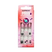 KISS imPRESS Mini Halloween Press On Nails for Kids, ‘Boo-Ya’, 20 Fake Nails