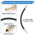 thumbnail image 3 of 1 Juego de Extensión de Válvula de Neumático de Cobre de 180 Grados con Adaptador de Inflación de Válvula de Neumático de Plástico Flexible de 250 mm para Coche, Motocicleta, RV, Camión, Bicicleta, 3 of 6
