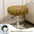 thumbnail image 4 of ZIATUBLE Sunflower Wooden Bar Stool Cushion Slipcovers Soft Stool Cushion Covers Set 2 Pack Seat Cover for Vanity Stool Easy to Clean Dust Protective Cover 14-16 Inch Home Decor, 4 of 6