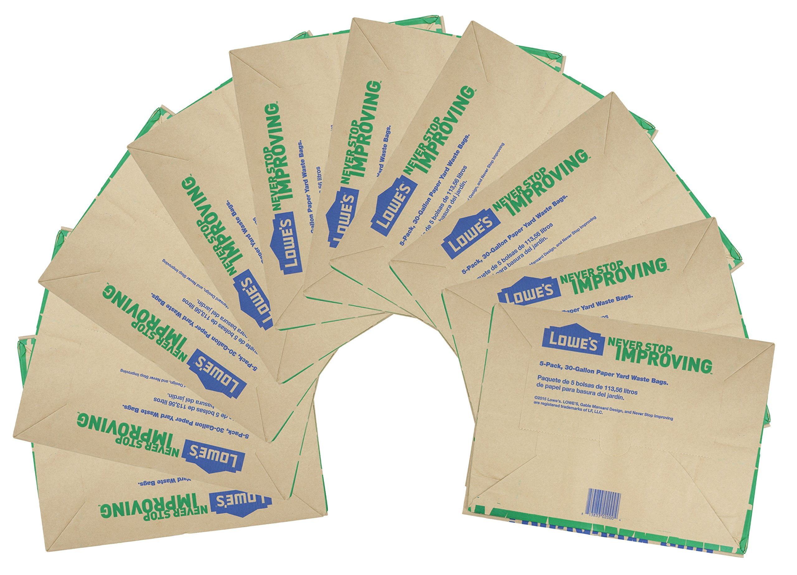 Lawn And Leafs Bags 30 Gallon • Lawn & Leaf Refuse Bags • Environmental  Friendly leaf bags paper (8 Count)