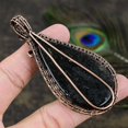 thumbnail image 4 of Natural Nuummite Gemstone Handmade Copper Wire Wrap Gift Pendant 3.27, 4 of 4