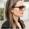 thumbnail image 3 of Vintage Aviator Sunglasses For Women Men 70s Glasses Retro Oversized Yellow Lens Shades, 3 of 3