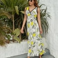 thumbnail image 6 of Lemon Pattern Dress Fashion Boho Beach Long Dresses Female Party Printed Maxi Dress, 6 of 9