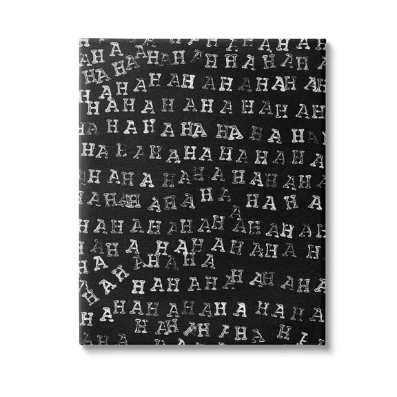 Stupell Industries Haha Typography Pattern Abstract Painting Gallery Wrapped Canvas Art Print Wall Art, 16 x 20