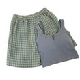 thumbnail image 2 of Women Solid Color Fashion Sleeveless Tank Top Printed Pants Pajama Sets, 2 of 7