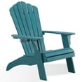 thumbnail image 5 of Adirondack Chair, Oversized Poly Lumber Fire Pit Chair with Cup Holder, 350Lbs Support Patio Chairs for Garden, Weather Resistant Outdoors Seating, Relaxing Gift for Father & Mother (Blue), 5 of 6