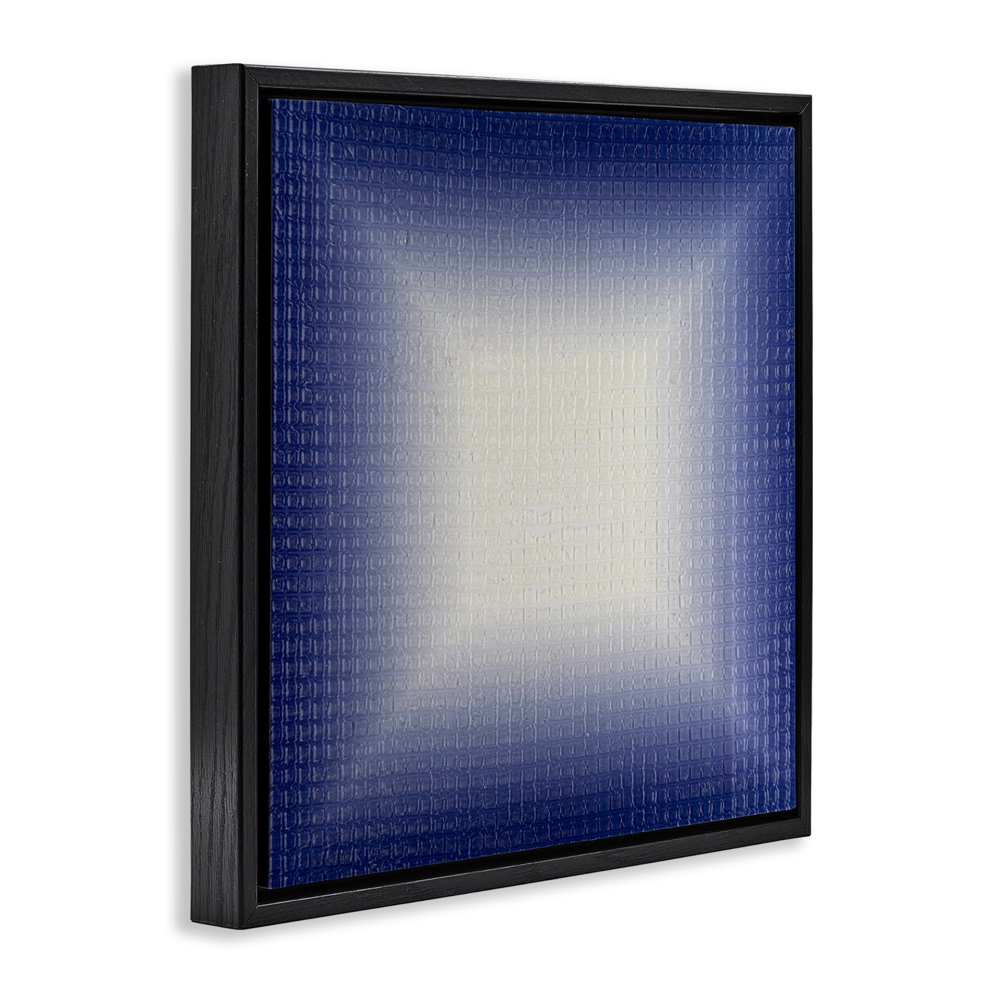 Stupell Industries Blue Ombre Fade Abstract Painting Black Floater Framed Canvas Art Print Wall Art, 18 x 18