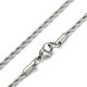 thumbnail image 3 of 2 piezas de cadena de cuerda de acero inoxidable trenzada, collar minimalista, joyería de moda con cierres de langosta para hombres y mujeres, regalo de cumpleaños y boda moderno., 3 of 4