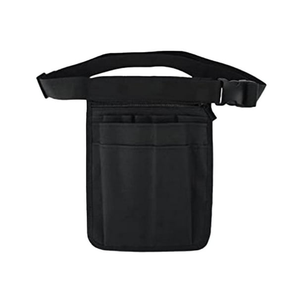 Riñonera para enfermeras, bolsa de almacenamiento de suministros médicos, práctica riñonera ajustable. negro