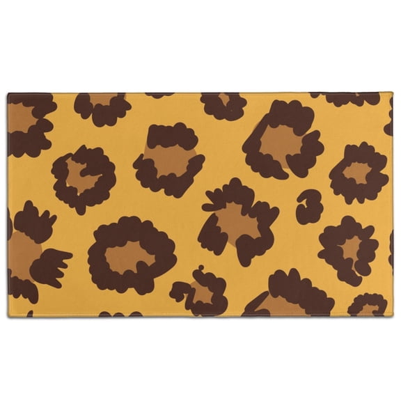 Yellow and Black Of Leopard Print Door Rugs,Washable Non Slip Door Mats Indoor,Decorative Door Mats,Entry Mat Indoor for Entrance,Bedroom,Kitchen,Bathroom,17"x30"
