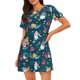 thumbnail image 1 of Easygdp Garden Gnomes In Flower Camisón de manga corta para mujer, informal, estampado, 1 of 6