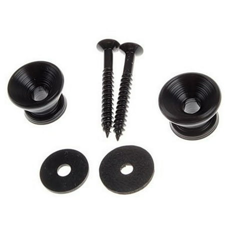 

16 Guitar Bass Metal End Pin Strap Button Set Cushion Screws Black