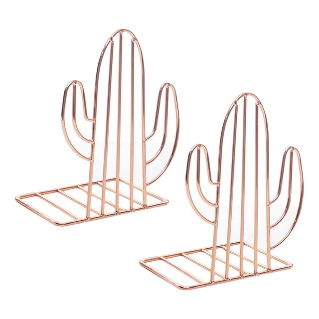 Tope metálico para sujetalibros, soporte para libros, organizador, estantería, carpeta de escritorio Oro rosa