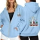 thumbnail image 1 of WILLBEST Sudadera Deportiva para Mujer Ladies' Christmas Printed Zipper Long Sleeved Pocket Adjuststring Casual Hooded Sweatshirt 1765 Mediana, 1 of 8