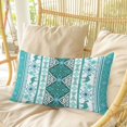 thumbnail image 4 of Turquoise Boho Pillow Covers, Linen Long Throw Pillow Case, Southwest Aztec Tropical Tree Animals Motifs Holiday Pillow Protector Decorative Cushion Cover for Living Room/Bedroom 20" x 26", 4 of 8