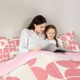 thumbnail image 4 of Manfei Mid-Century Geometric Twin Comforter Sets, Pink Semicircle Bedding Set, Pink Cream, Pink Reversible 2 Pieces, 1 Comforter and 1 Pillowcase, 4 of 6