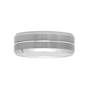 Men's Tungsten 8MM Grooved Comfort Fit Wedding Band by Brilliance Fine Jewelry - Mens Ring