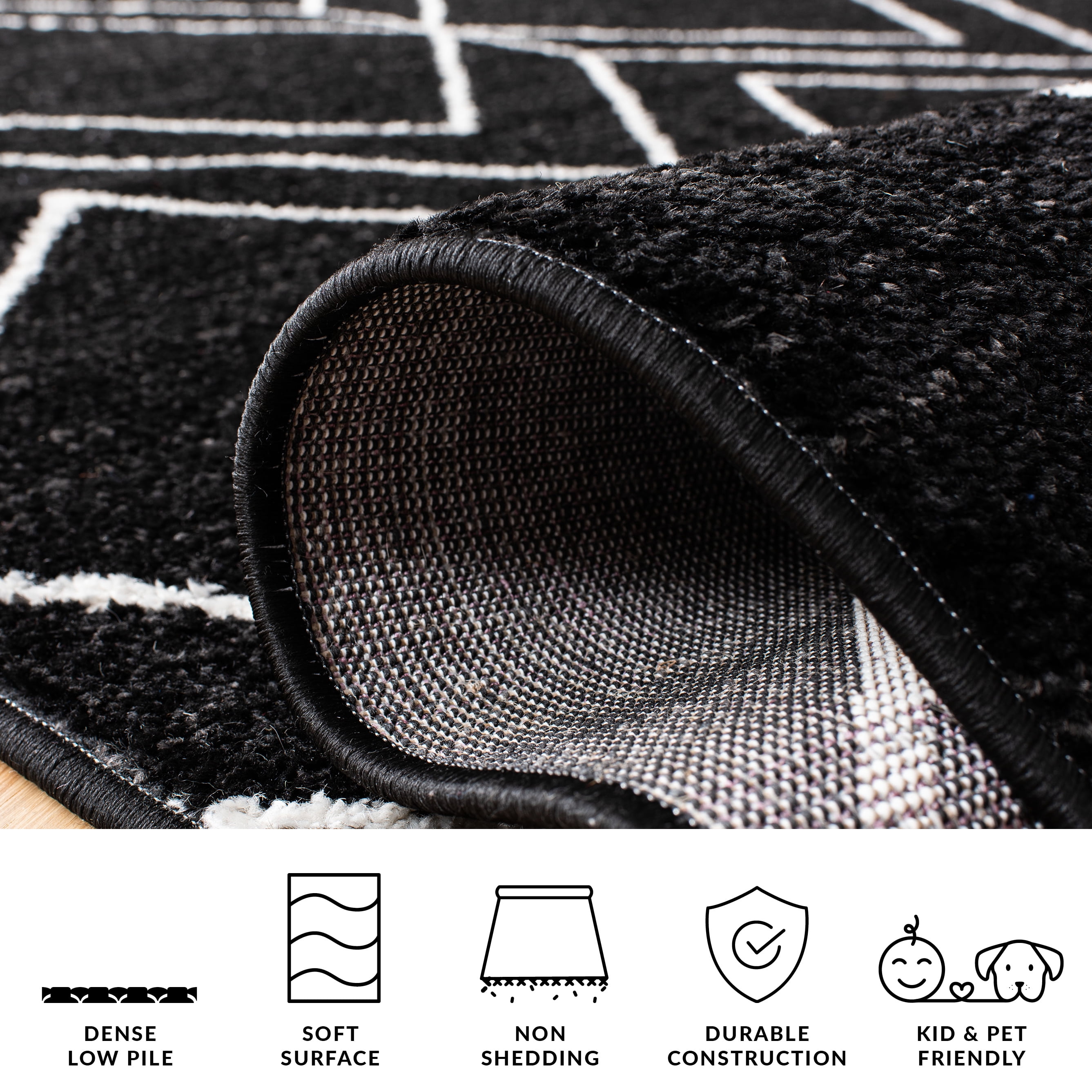 Safavieh Adirondack Caitriona Geometric Squares Area Rug, Black/Ivory, 6' x 8'