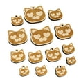 thumbnail image 1 of Round Cat Face Love Heart Eyes Wood Mini Charms Shapes DIY Craft Jewelry - With Hole - 25mm (7pcs), 1 of 7