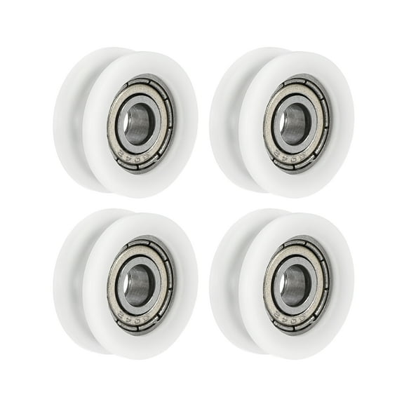 U604ZZ 604 Nylon U Groove Bearings 4x15x6mm Double Metal Shielded (GCr15) Chrome Steel Ball Bearings 4 pcs