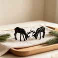 thumbnail image 5 of Lypsnake Imitation Metal Deer Statue Set Of 2, European Style Reindeer Figurines With Heads Bowed, Tabletop Decor For Christmas & Modern Home Display, 5 of 6