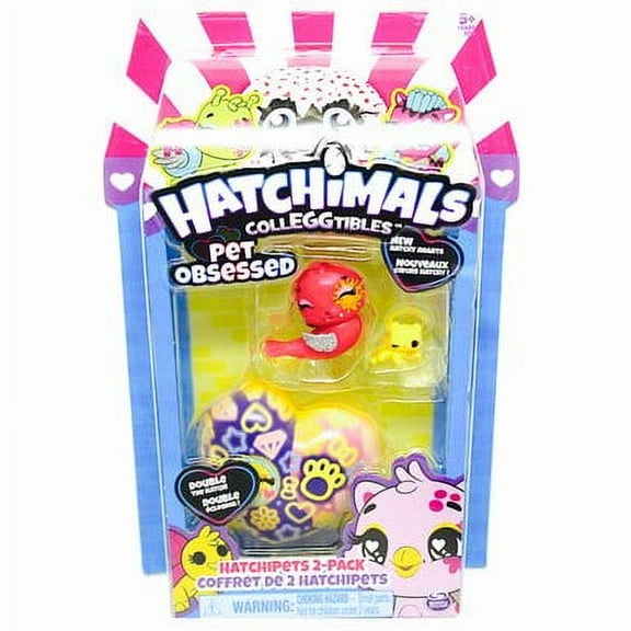 Hatchimals CollEGGtibles Pet Obsessed Squowl and Bear Dark Purple (2 pack) HatchiPets