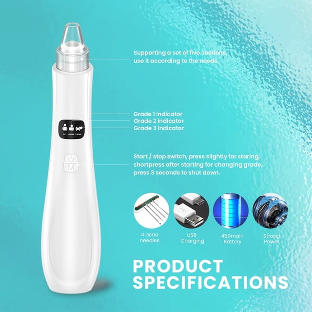 BAODANFU Blackhead Suction Device Small Visualization Pore Cleaner Ac Ne And Facial Blackhead Removal Device Women's Makeup