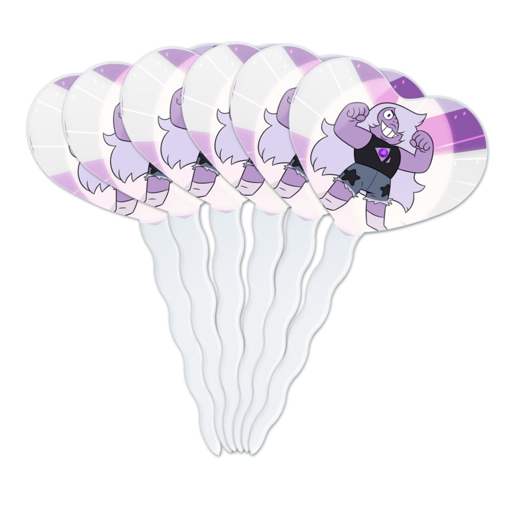 Steven Universe Amethyst Heart Love Cupcake Picks Toppers Decoration Set Of 6 Walmart Com Walmart Com