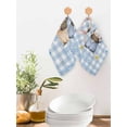 thumbnail image 2 of Easter Gnomes Kitchen Dish Towels for Drying Dishes Set of 2, Watercolor Eggs Basket Daisy Spring Blue Plaid Waffle Weave Microfiber Hand Tea Bathroom Towels Quick Dry & Absorbent Towel 12x12, 2 of 7